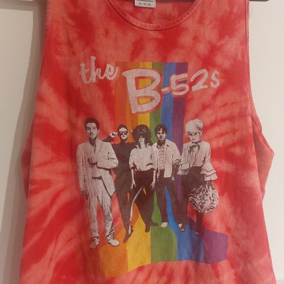 Vintage B-52s Red Tie Dye Tank Top Sleeveless XL - Picture 4 of 5